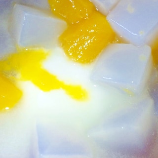 簡単美味！黄桃ナタデココヨーグルト